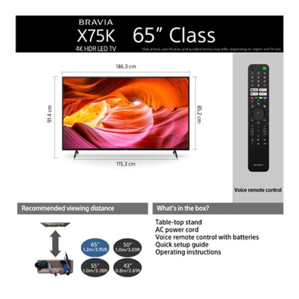Second image of Sony Bravia 65" 4K HDR GOOGLE TV X75K