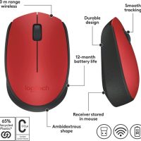 Logitech M170 Wireless Mouse-Red -b