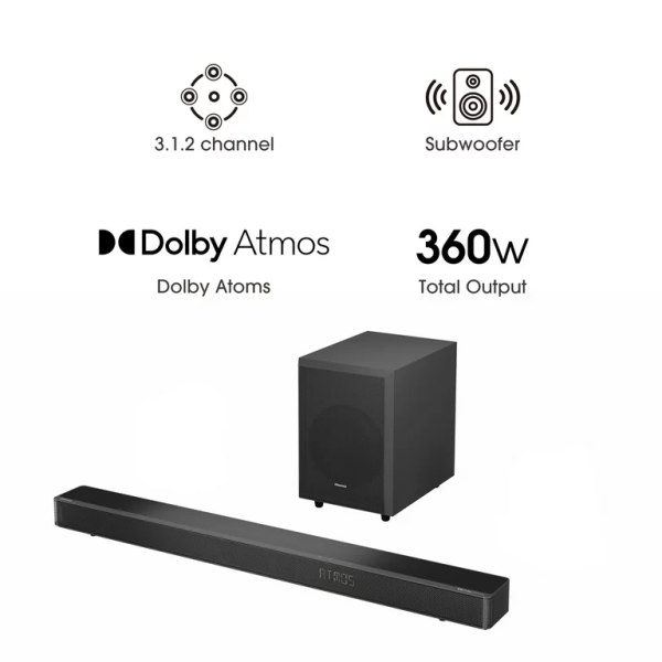 Hisense AX3120 360w Soundbar | 3.1.2 Channel Soundbar