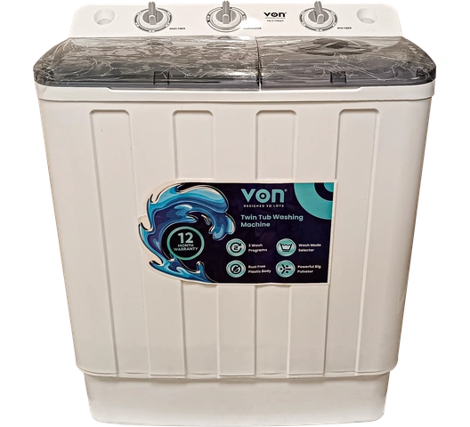 Von VALS-75BWY Twin Tub Washing Machine, white - 7.5KG by Von