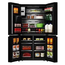 Second image of Hisense 538L Side-by-Side Pure Flat Smart Refrigerator Premium Black
