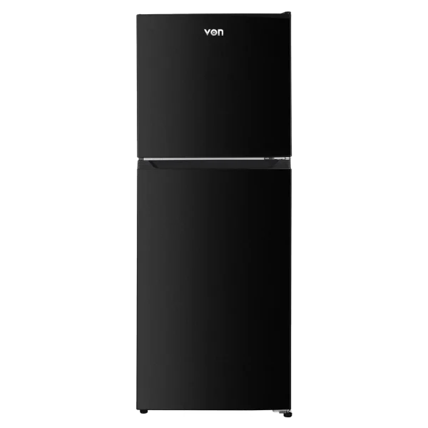 Von VRT-197NRAK Double Door Fridge 197L, Dark Inox
