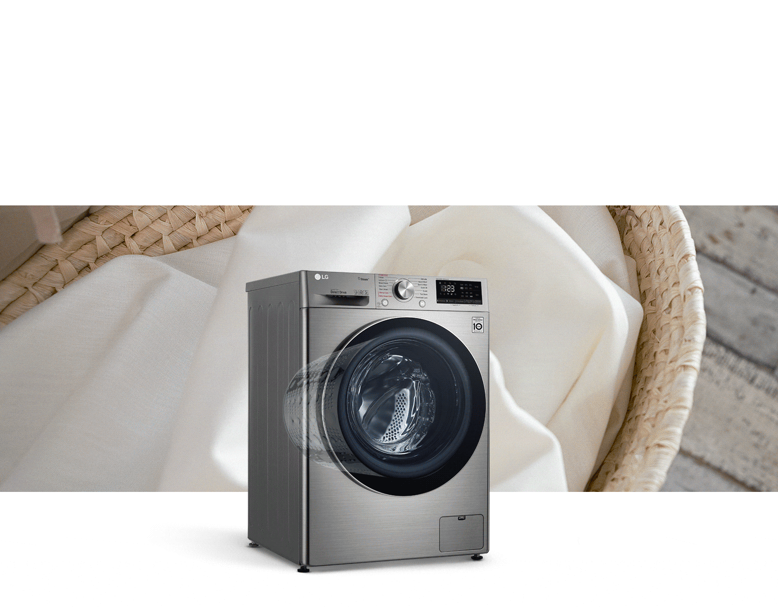 LG F4J3TYG6J Front Load Washing Machine, 8KG - 6 Motion Direct Drive, Steam Technology
