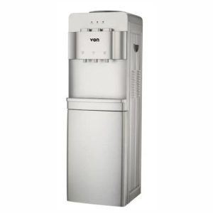 Von Hotpoint Water Dispenser 3 Tap Hot & Cold & Normal Electric Cooling With Cabinet Push Button Child Lock Safety- SILVER
